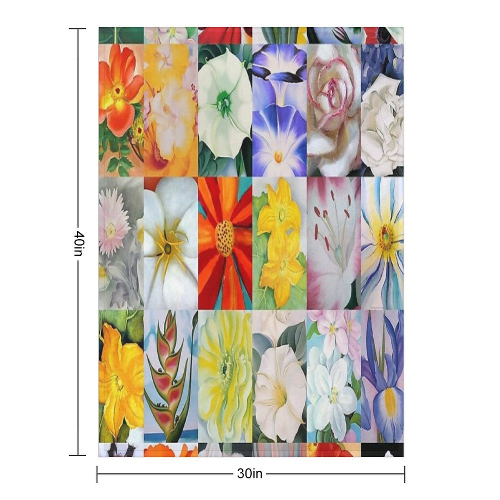 Georgia O'Keeffe Flowers Premium Throw Blanket
