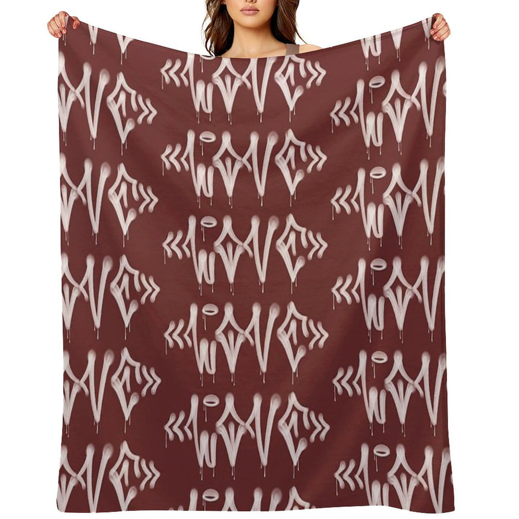 LOVE in Pixo Style - Graffiti Drip Tag Travel-friendly Throw Blanket