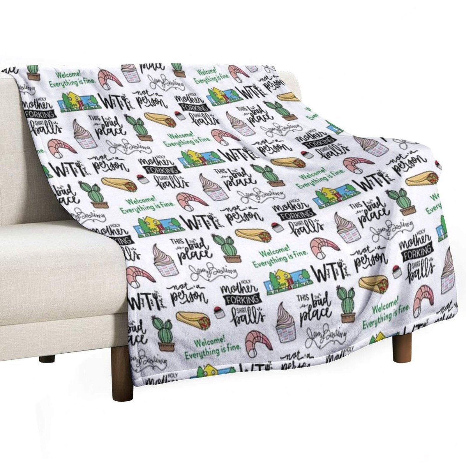 The Good Place TV Show Art Velvety-soft Throw Blanket