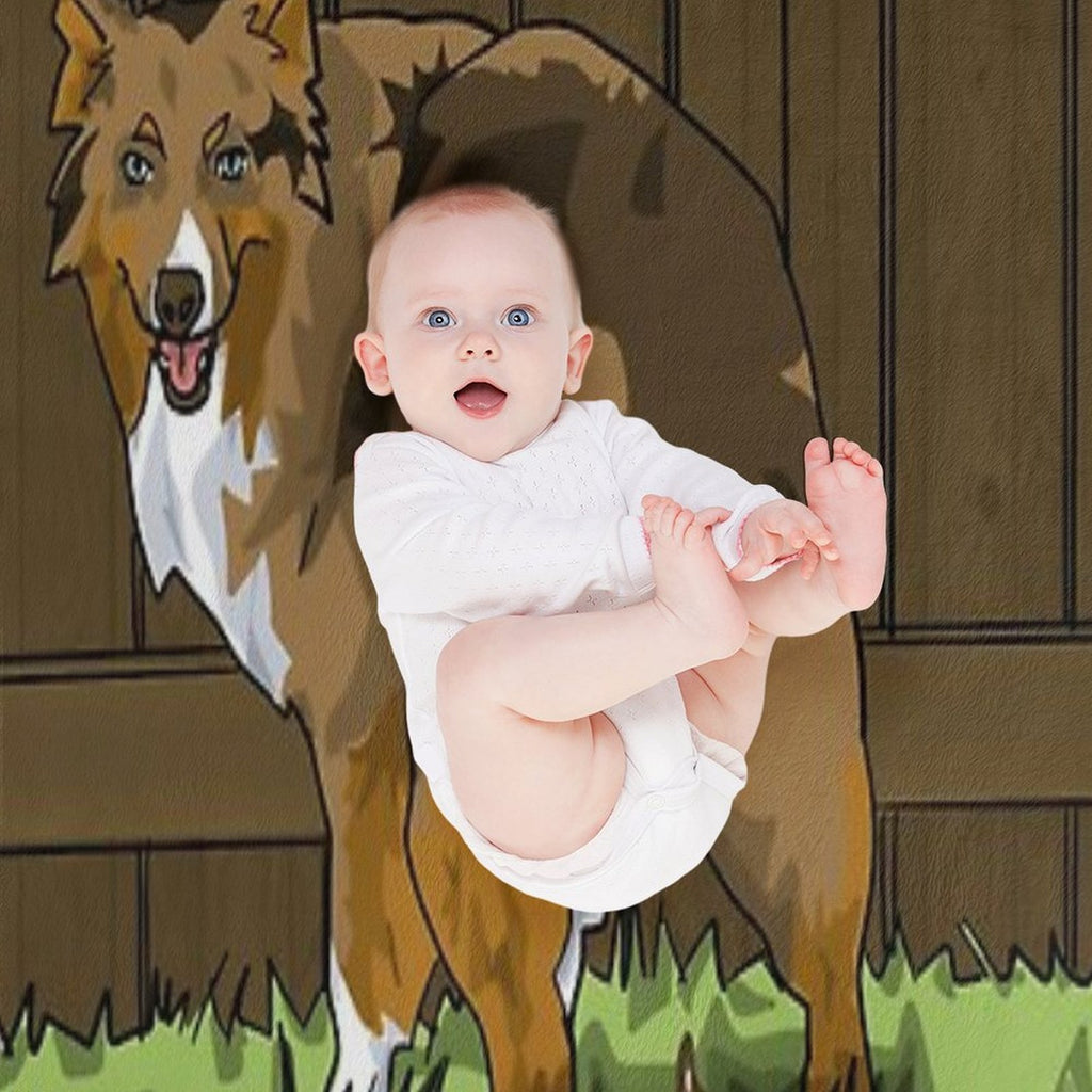 Funny Dog Pooping Plush Throw Blanket