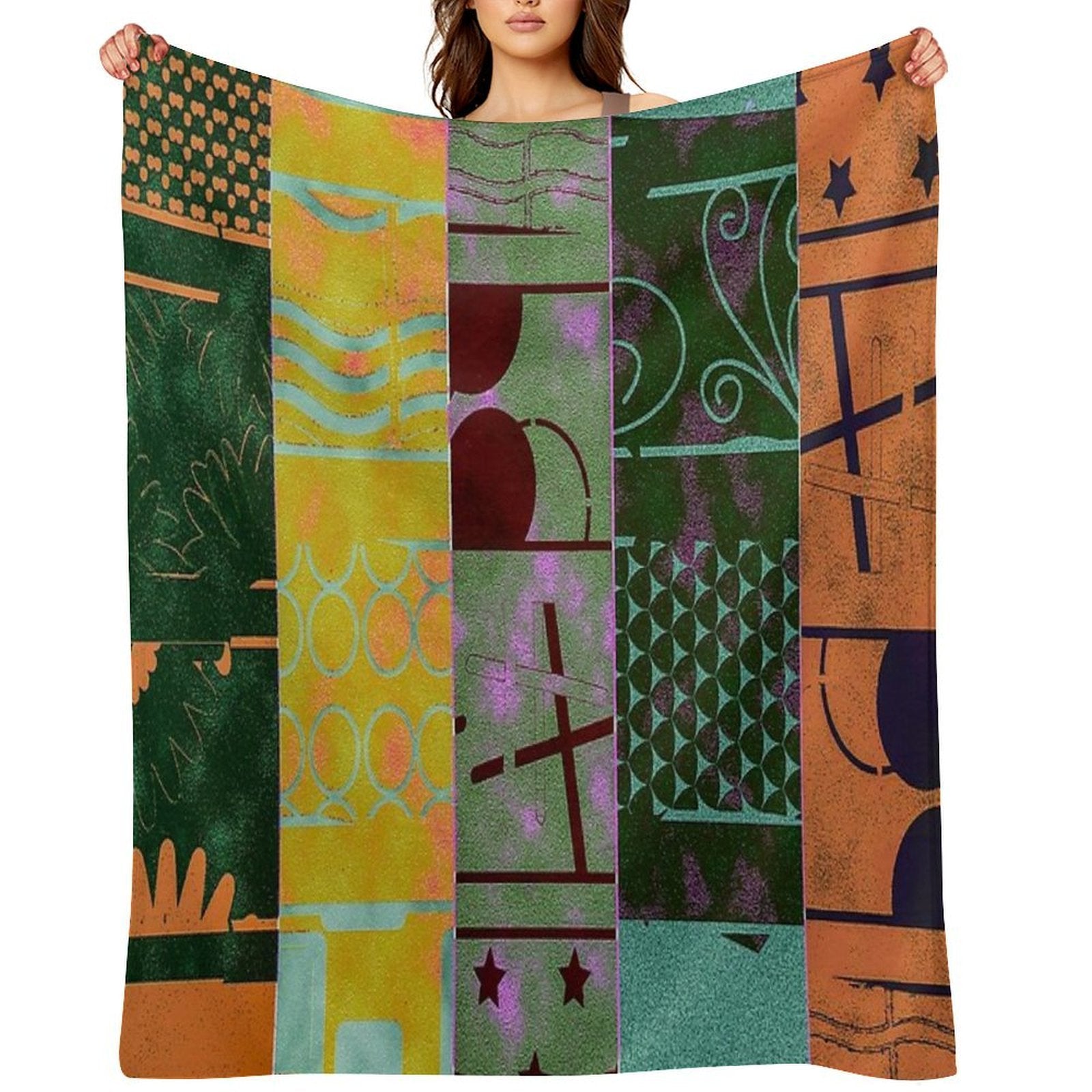 COLORFUL ABSTRACT STRIPE Velvety-soft Throw Blanket