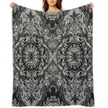 Black And White Fire Mandala Gift-ready Throw Blanket