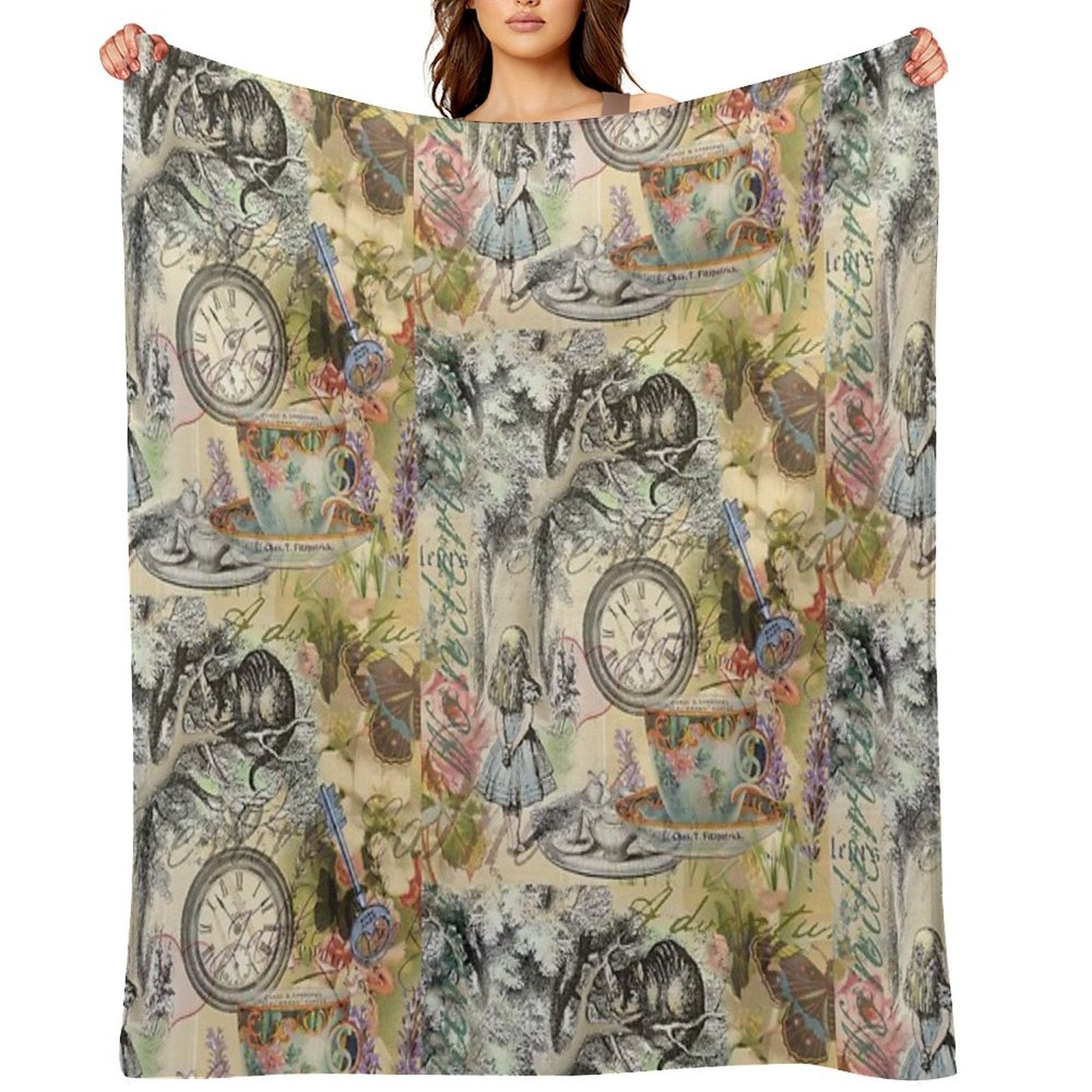 Cheshire Cat Alice in Wonderland Quick-dry Throw Blanket