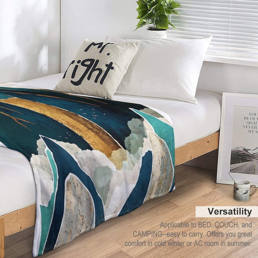 Golden Waterfall Comfort Throw Blanket