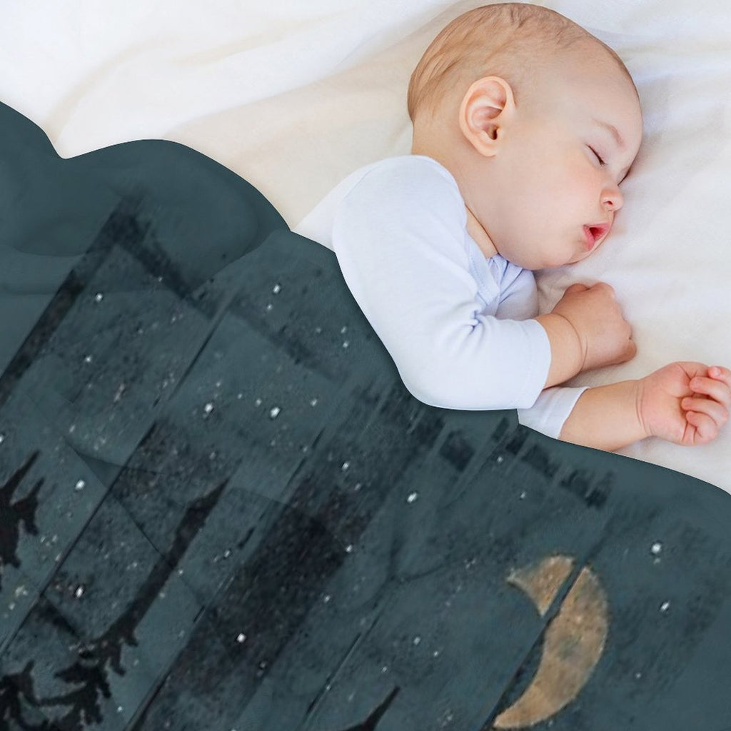 A Fox in The Wild Night Compact Throw Blanket