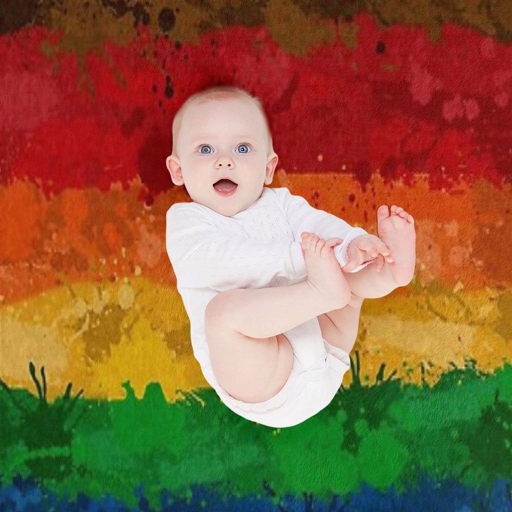 Abstract Paint Splatter Inclusive Rainbow Pride Flag Pattern Wrinkle-free Throw Blanket