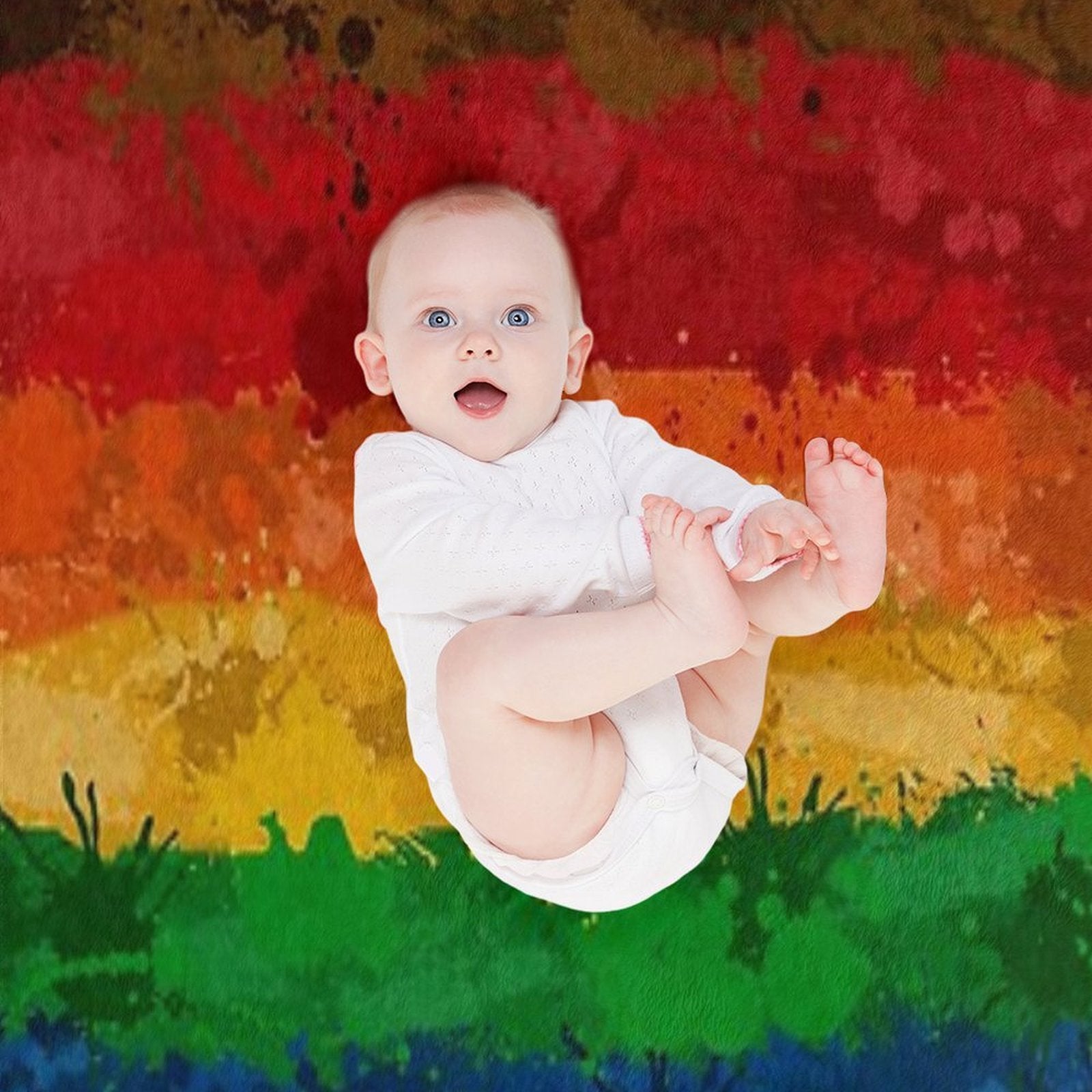 Abstract Paint Splatter Inclusive Rainbow Pride Flag Pattern Wrinkle-free Throw Blanket