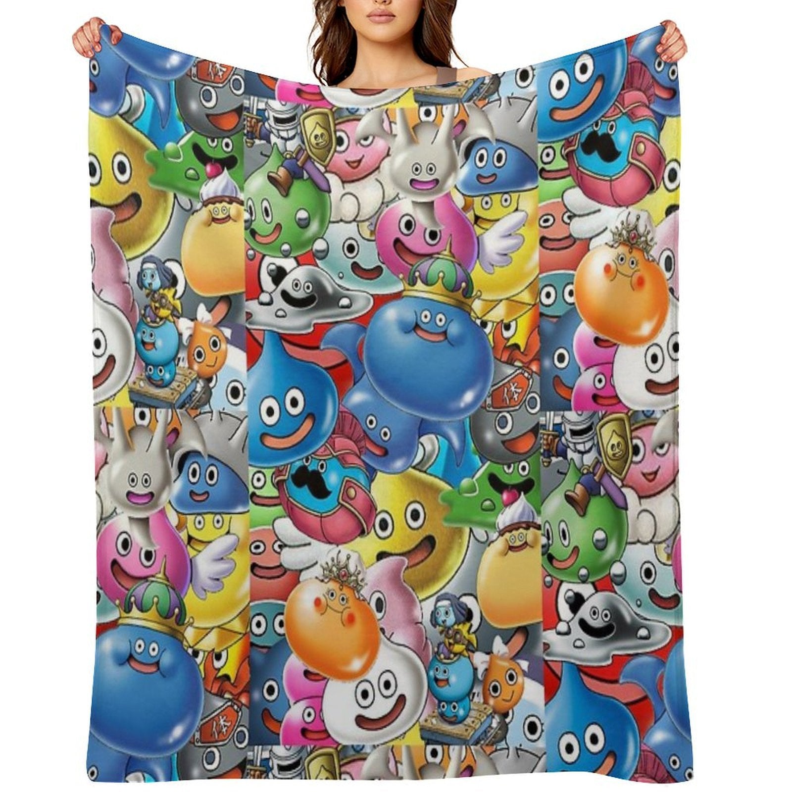 Dragon Quest Slimes Sustainable Throw Blanket