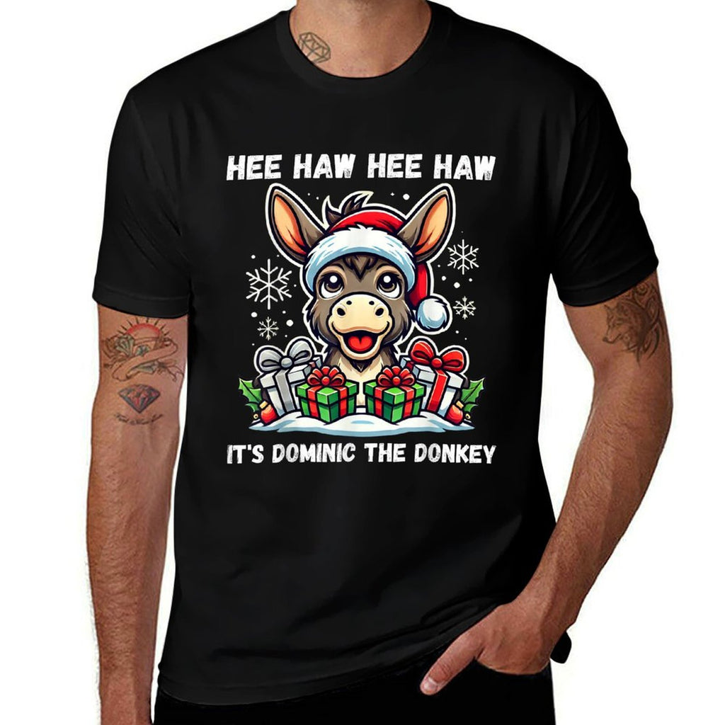 Funny Christmas Italian Christmas Donkey Dominic The Donkey  Wrinkle-resistant T-Shirt