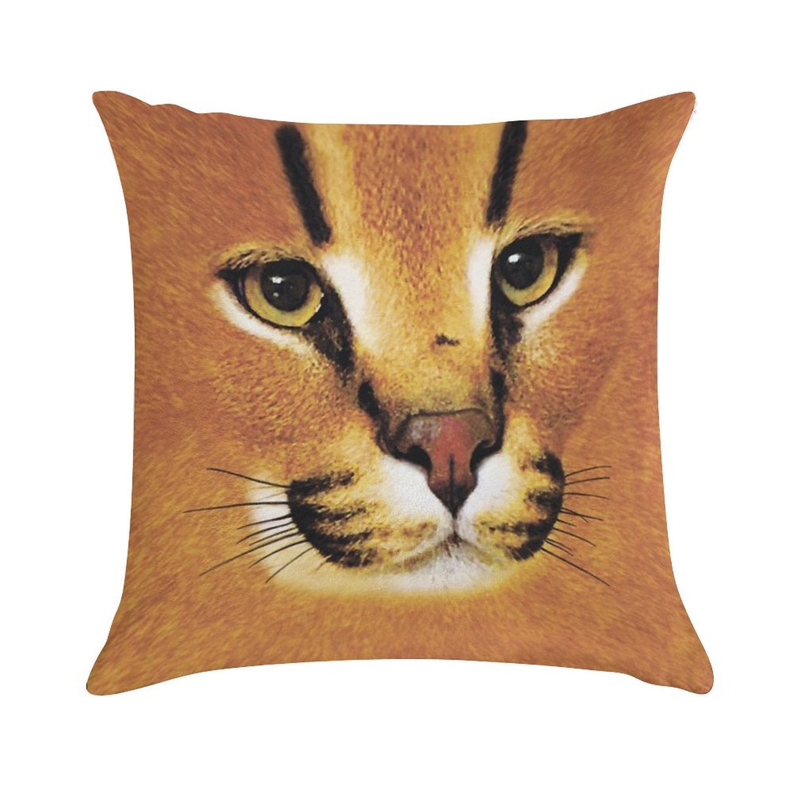 Big Floppa Face Soft Reinforced Edging Throw Pillow