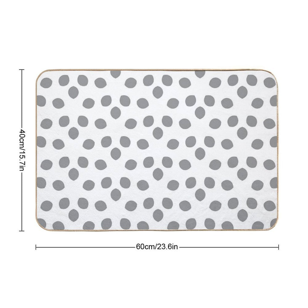 Gray And White Minimal Shape Ornamental Pattern 2022 Trending Color - Hue - Shade - Colour Pantone Ultimate Gray 17-5104  High-Traffic Bath Mat