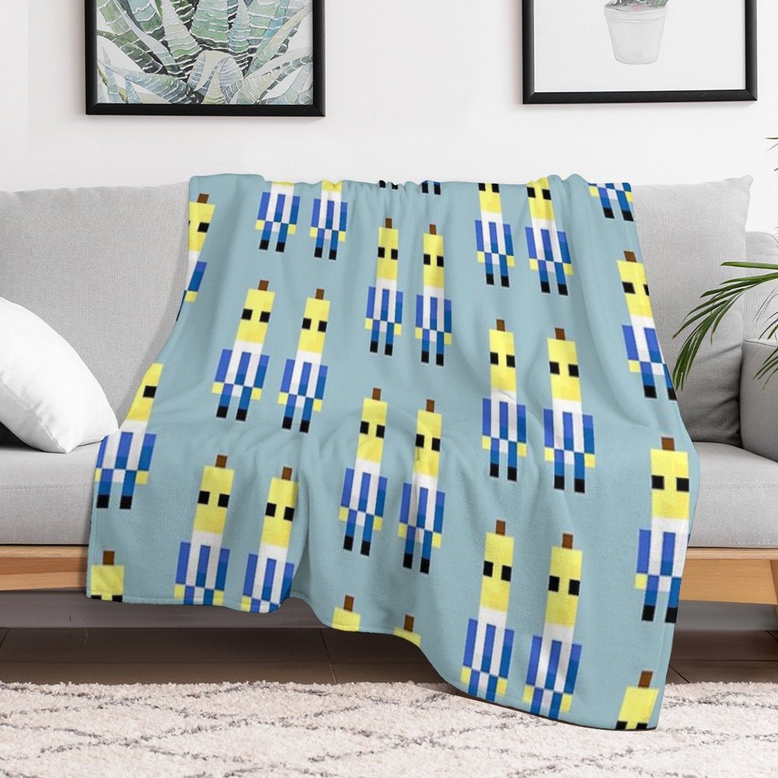 Bananas in Pyjamas Wrinkle-free Throw Blanket