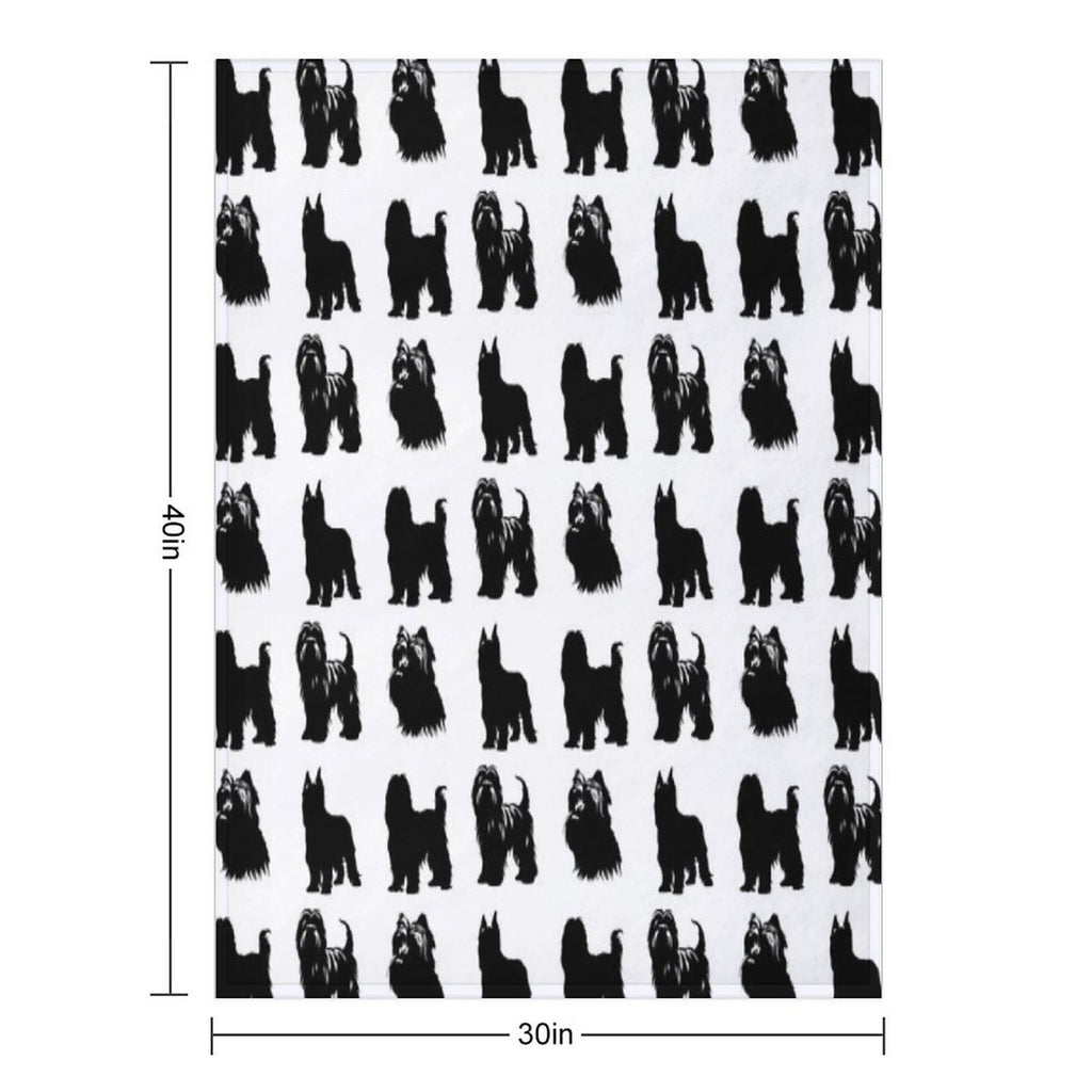 Briard Black Silhouettes Multi-functional Throw Blanket