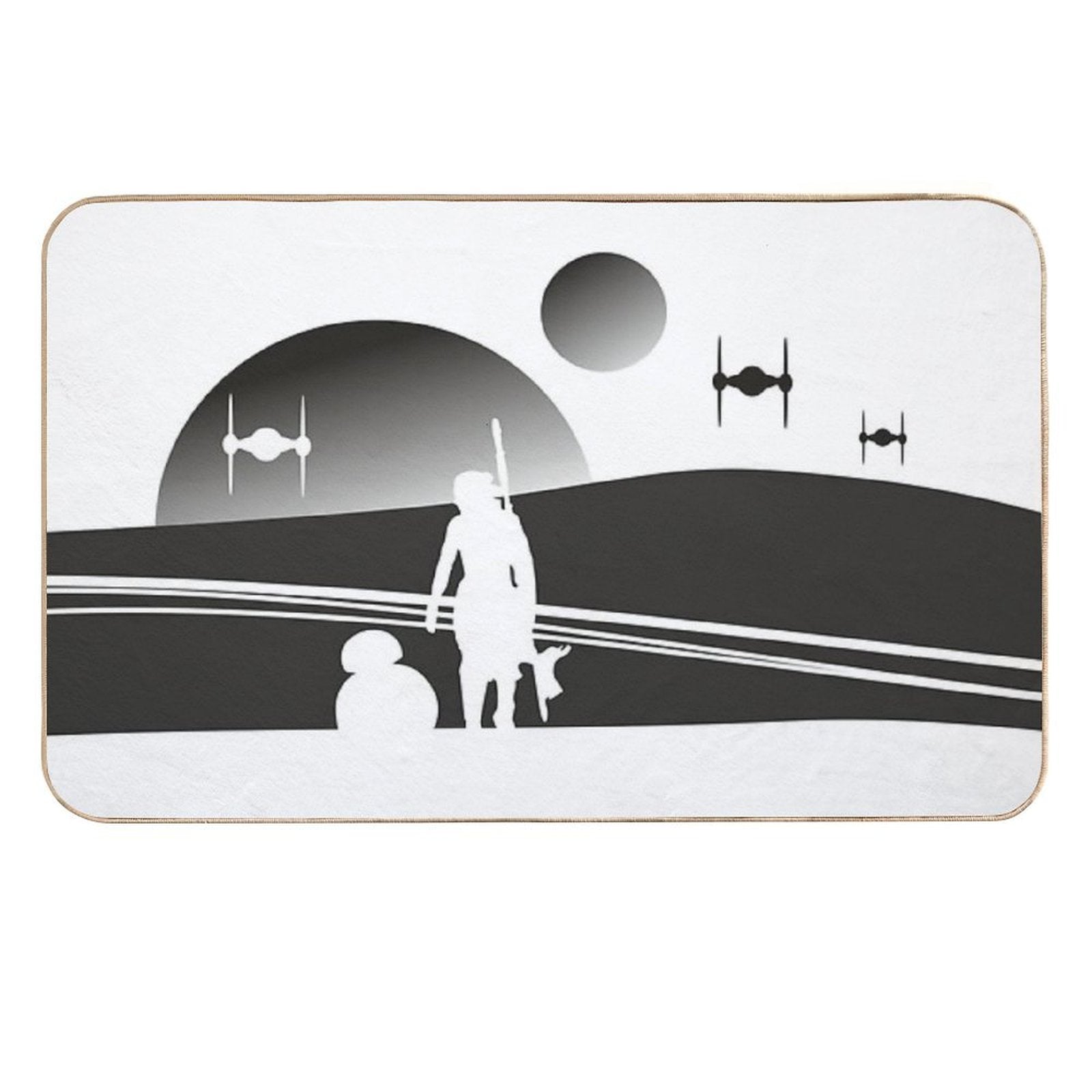TATOOINE SUNSET BLACK  Versatile Bath Mat