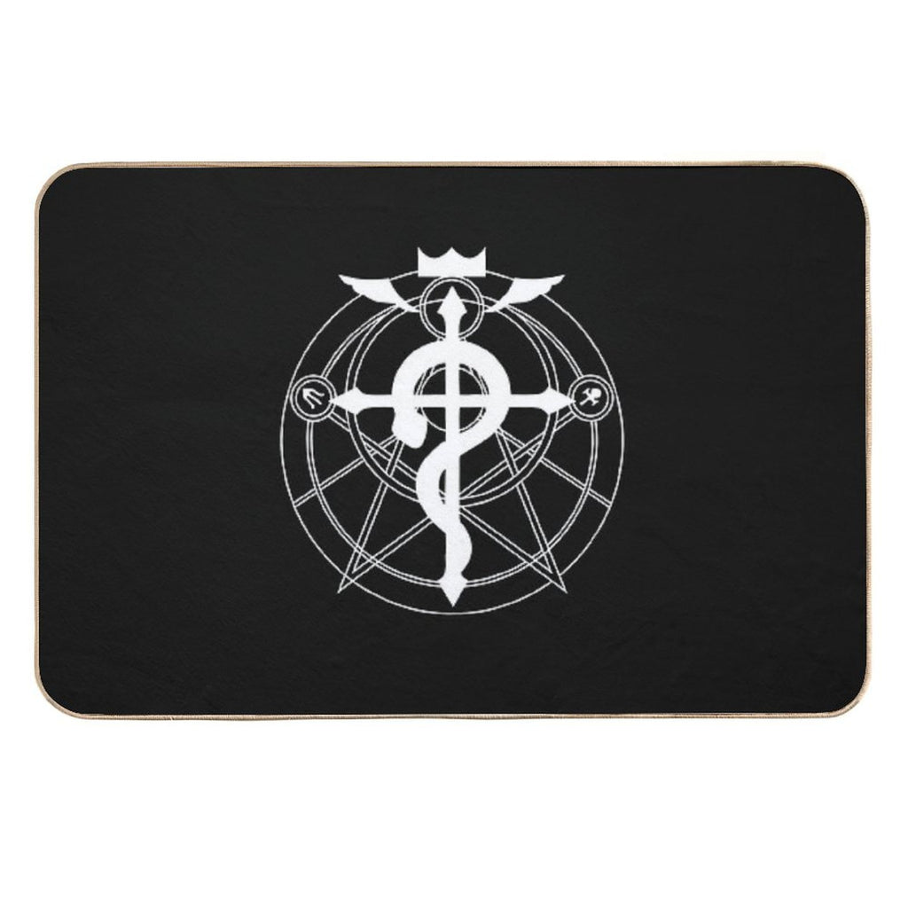 Full Metal Alchemist White  Dirt-Trapping Bath Mat