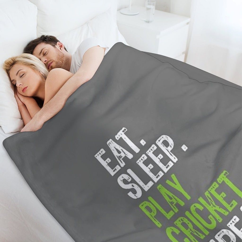 Best Eat Sleep Cricket Gift Design Quick-dry Throw Blanket