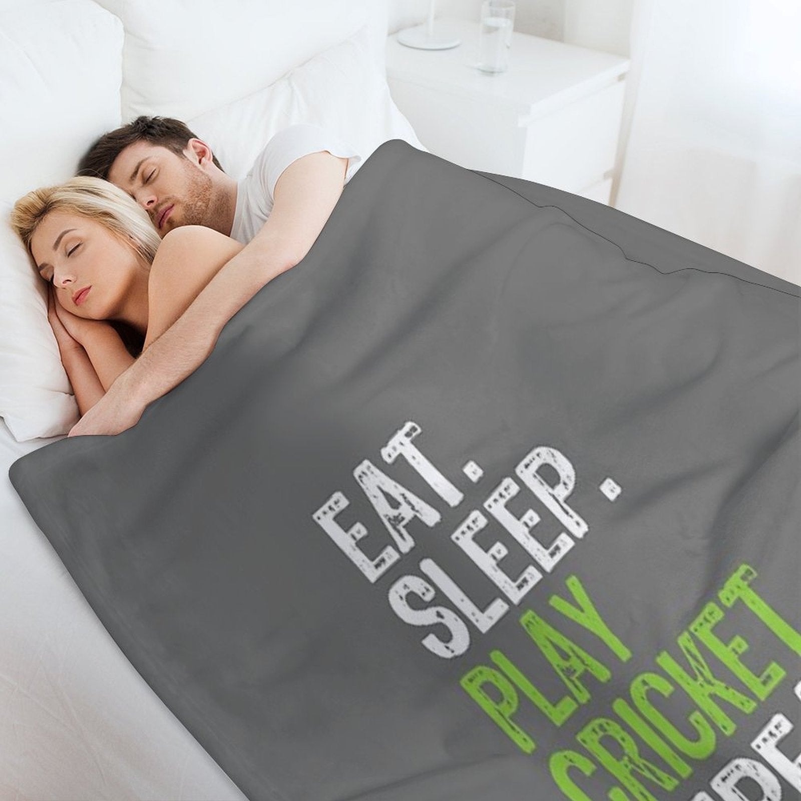 Best Eat Sleep Cricket Gift Design Quick-dry Throw Blanket