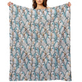 Blue Quaker Monk Parakeets Lightweight Throw Blanket
