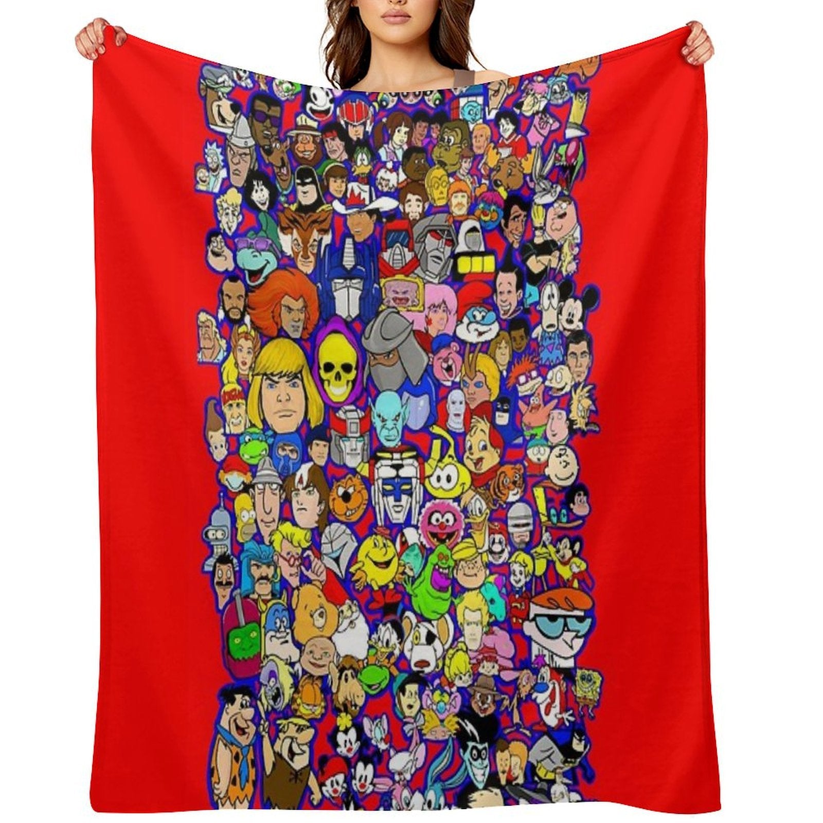 Saturday Morning Cartoon Collage Multi-functional Throw Blanket