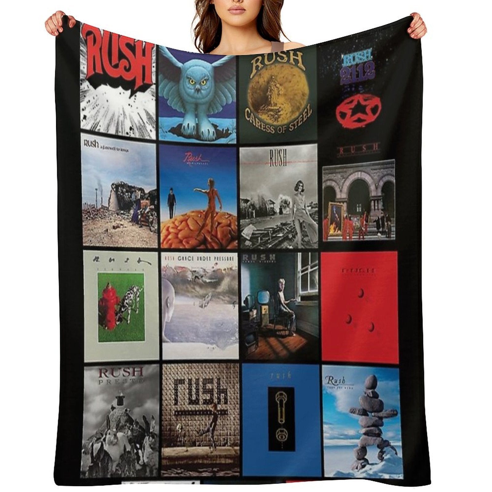 All Album Posters RushBand Completed  007 Sustainable Throw Blanket