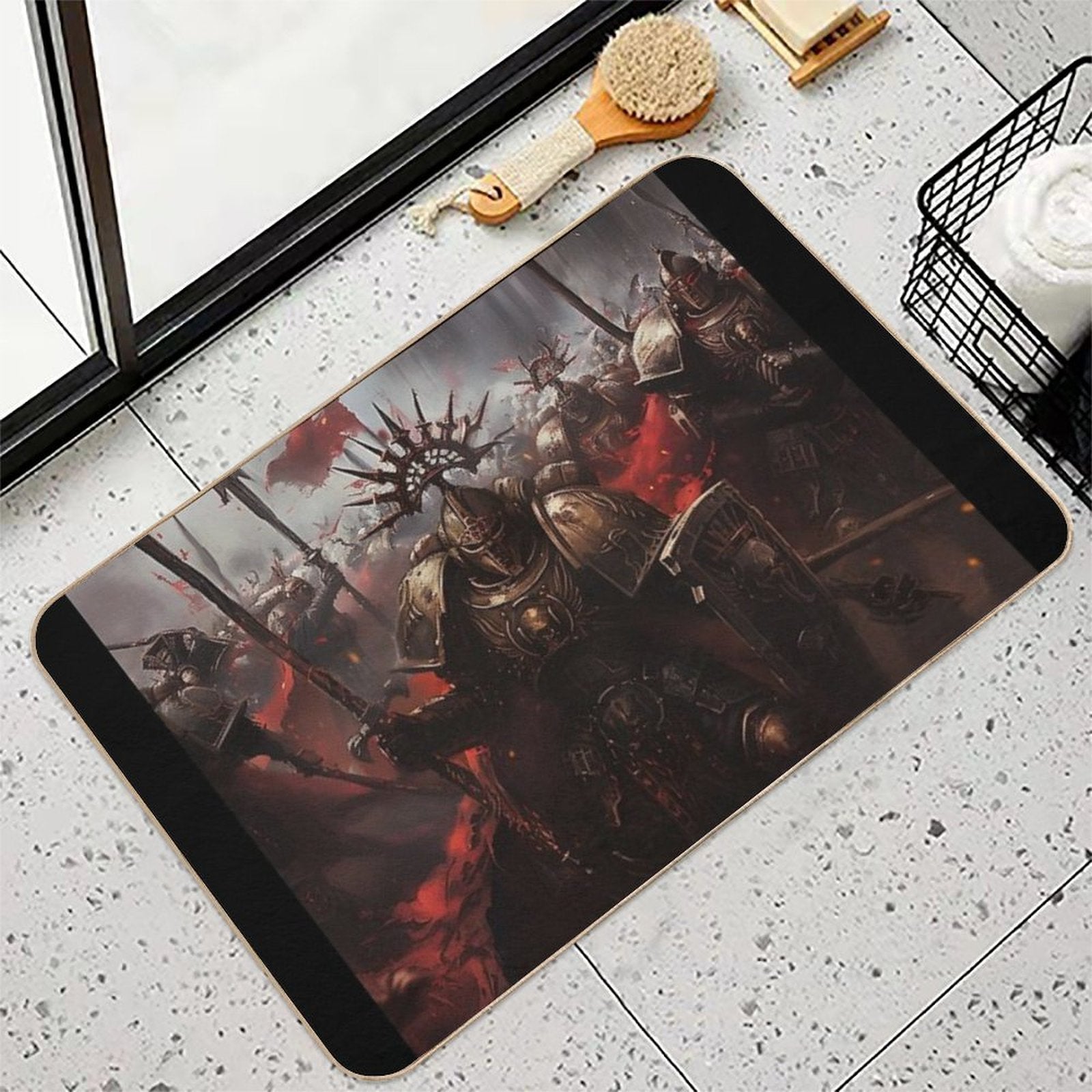 Epic Battle Death to The False Emperor - Dark Fantasy Art  High-Traffic Bath Mat