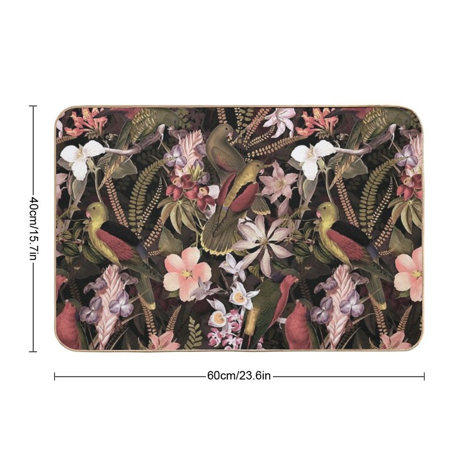 Vintage Parrot Jungle Botanical Garden 1 Nightgarden  High-Traffic Bath Mat