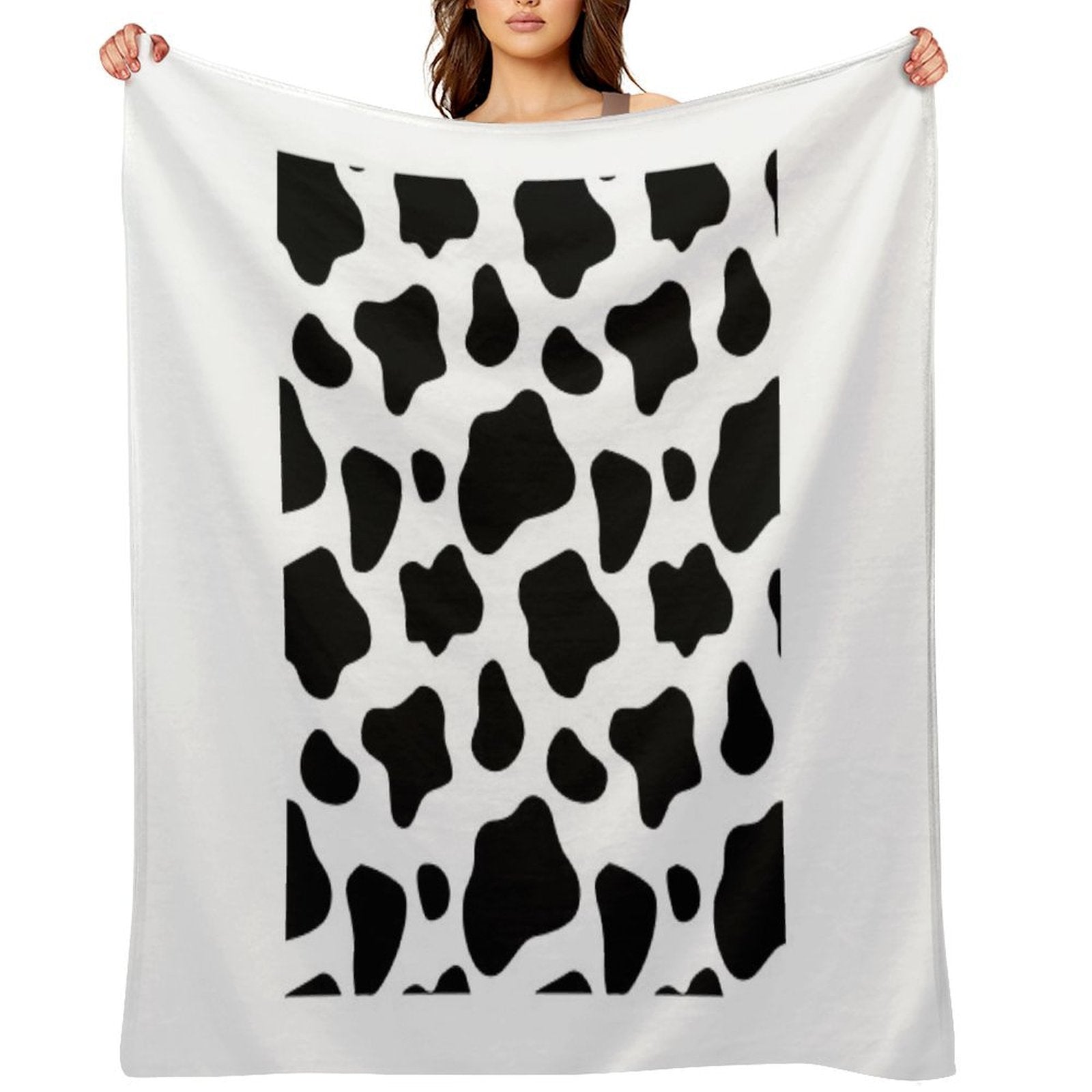 Cow Spots Pattern Cows Animal Print Machine-washable Throw Blanket