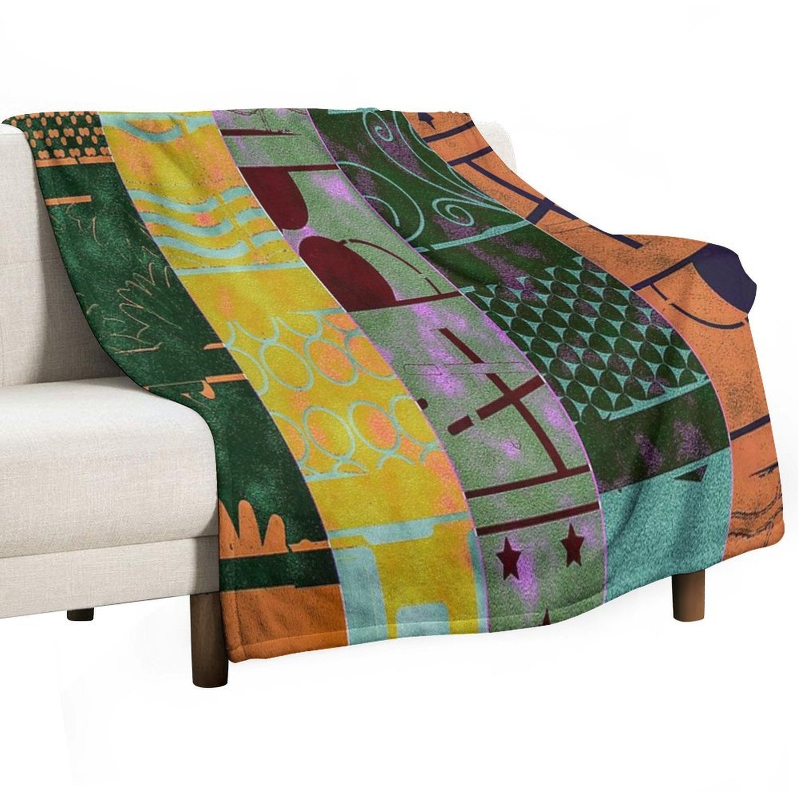 COLORFUL ABSTRACT STRIPE Velvety-soft Throw Blanket
