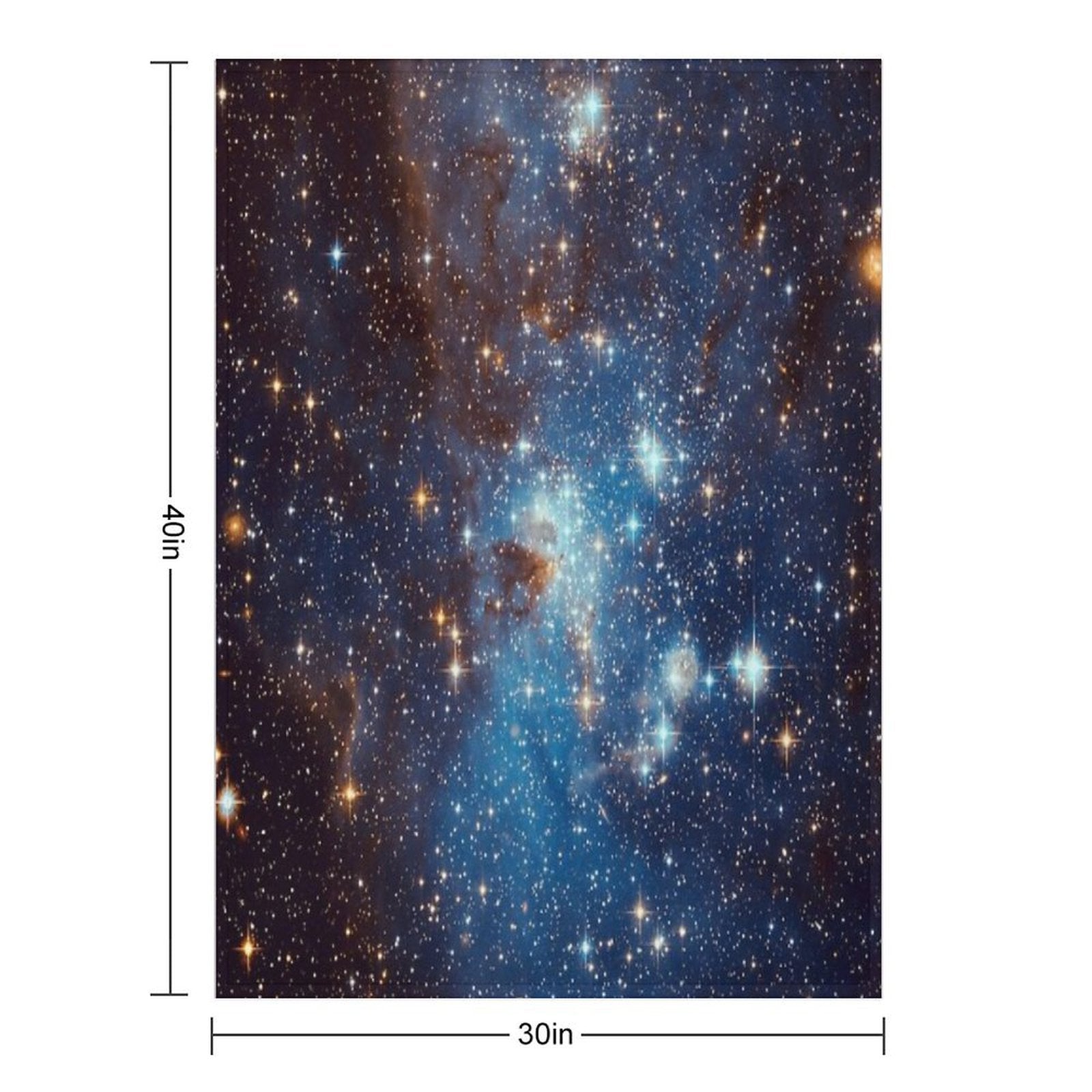 Blue Nebula Stars Space Sustainable Throw Blanket