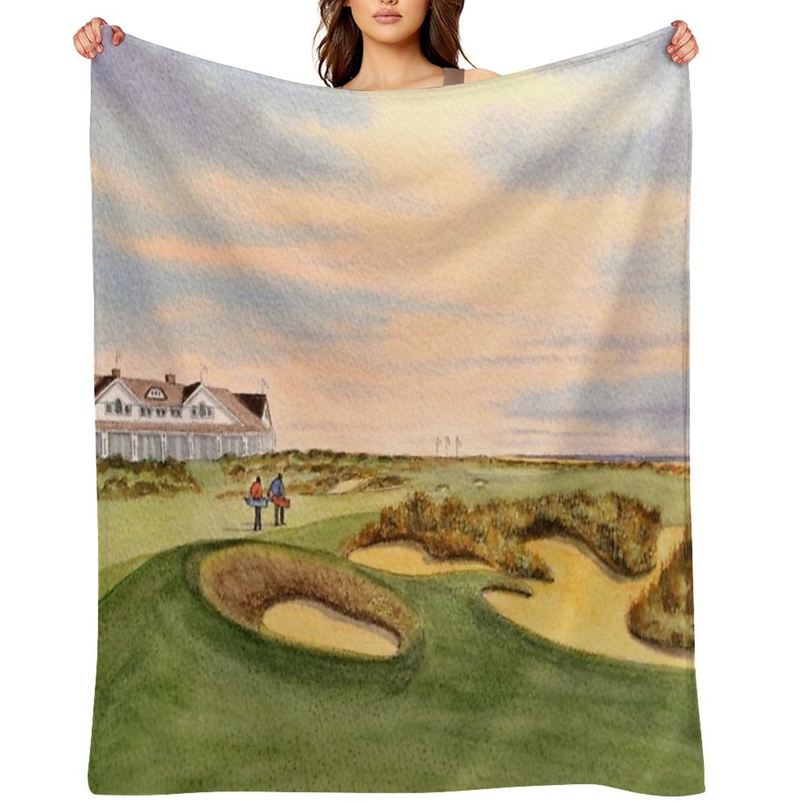 Kiawah Island Ocean Golf Course Shrink-resistant Throw Blanket
