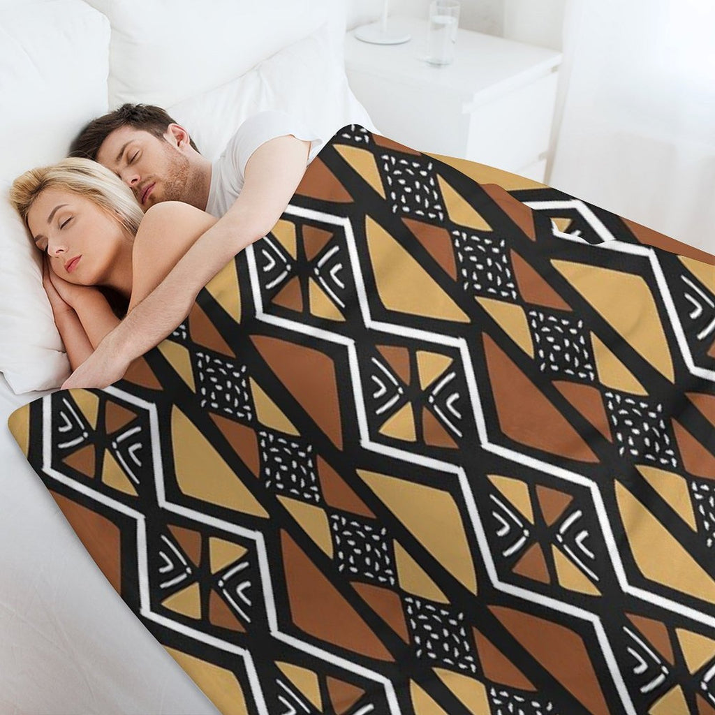 African Mud Cloth Mali Easy Care Throw Blanket