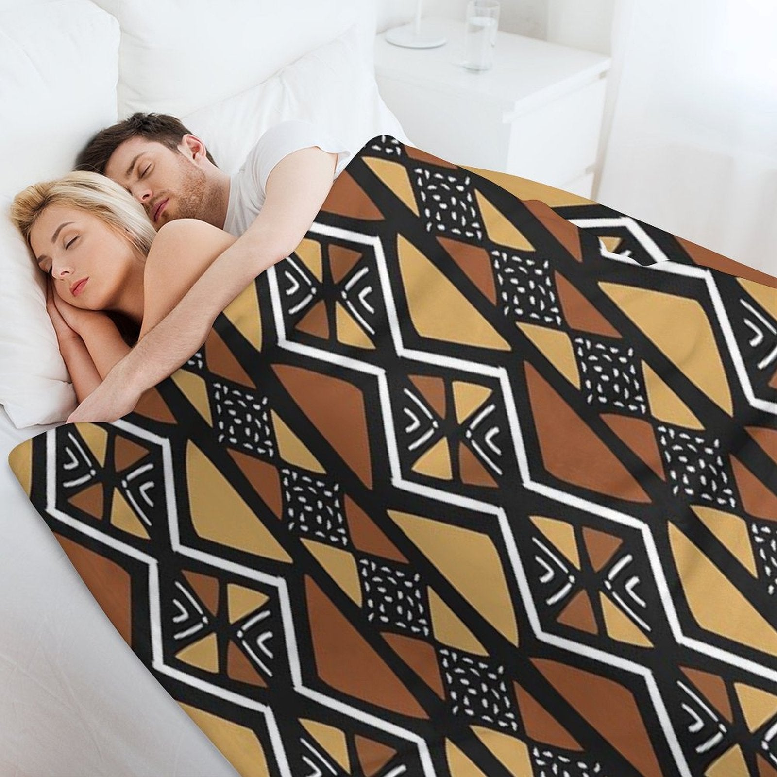 African Mud Cloth Mali Easy Care Throw Blanket
