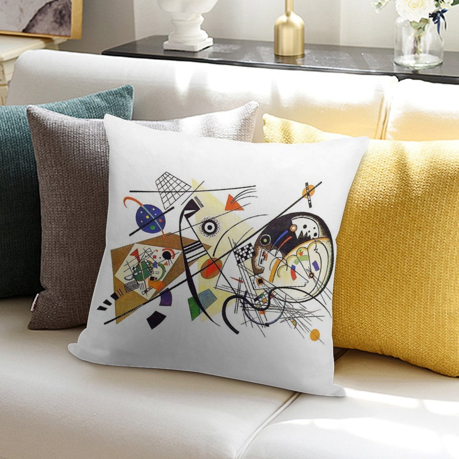 HD. Transverse Line (1923), by Wassily Kandinsky Soft Bedroom Essential Throw Pillow