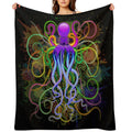 Octopus Psychedelic Luminescence Gift-ready Throw Blanket