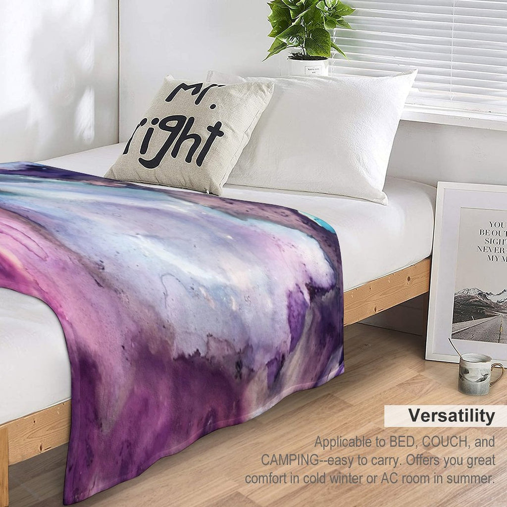 Purple Fusion - Mixed Media Painting Premium Throw Blanket