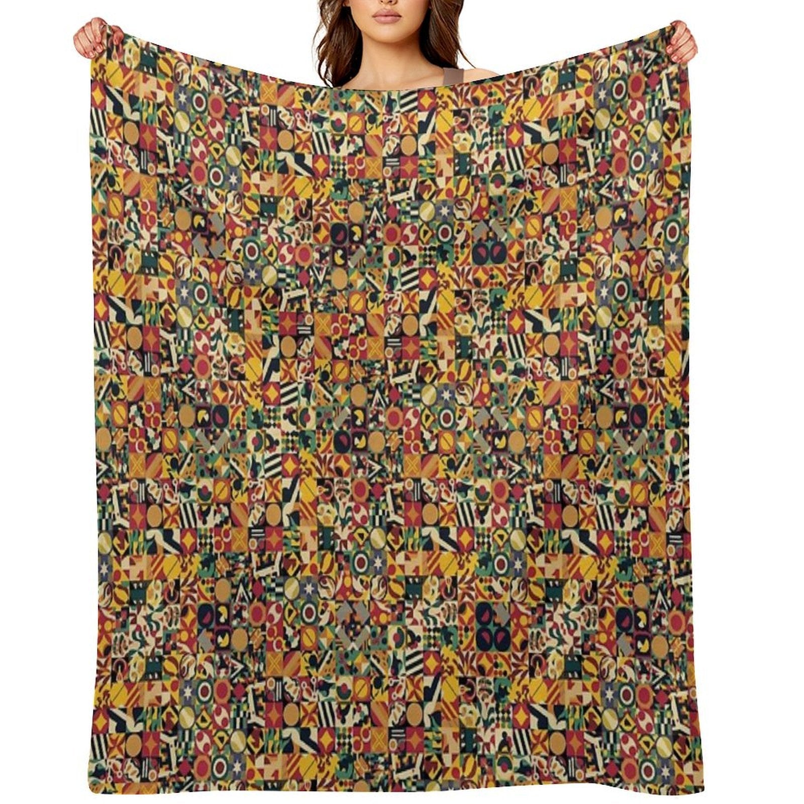Bohemian Simple Geometric Machine-washable Throw Blanket