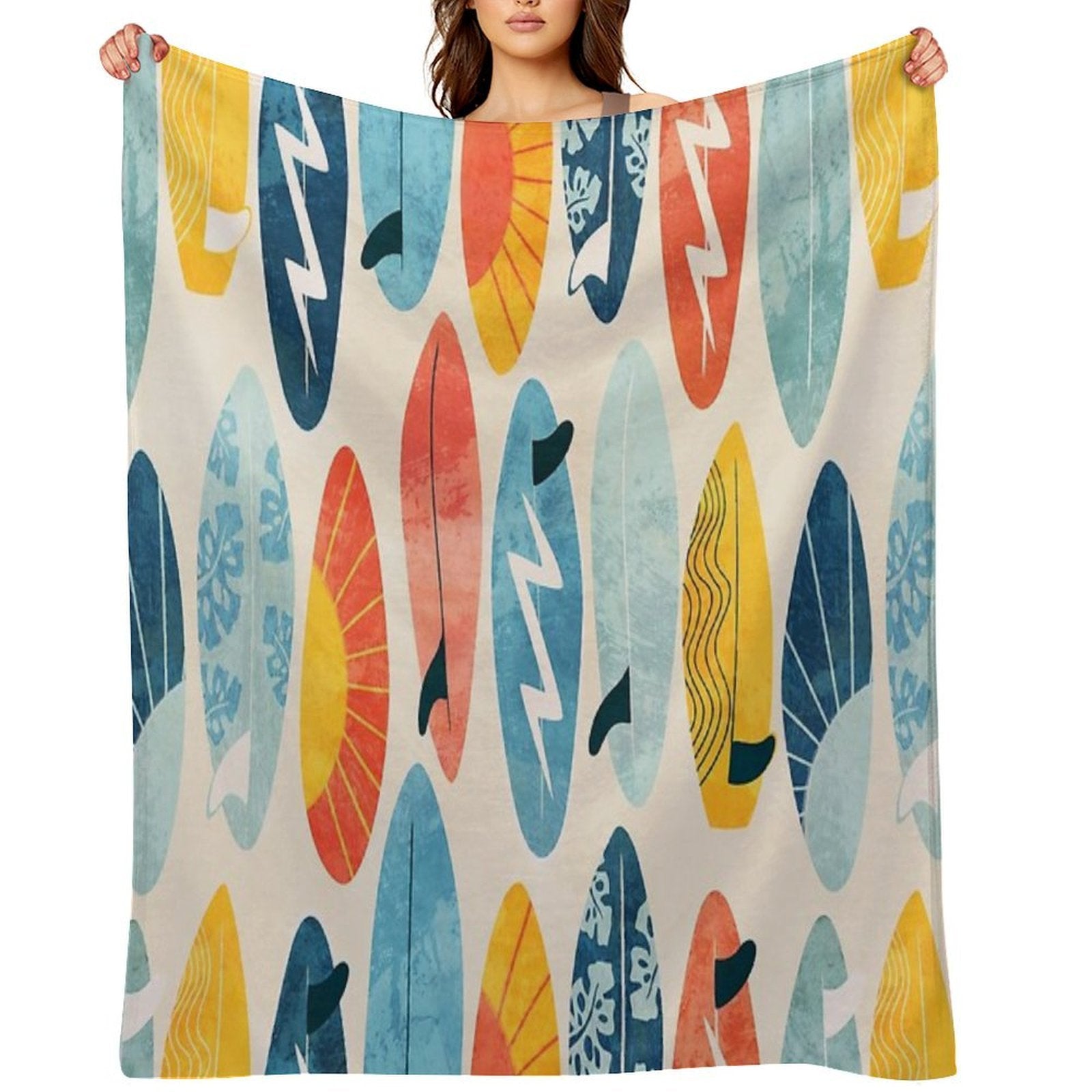 Surfboard White Wrinkle-free Throw Blanket