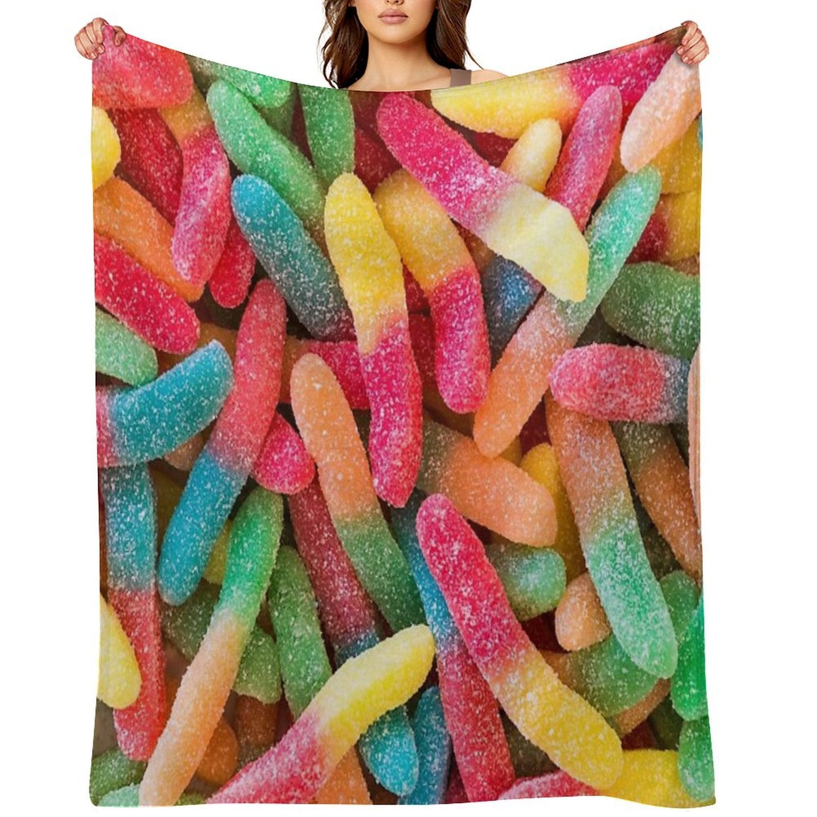 Gummy Worms Compact Throw Blanket