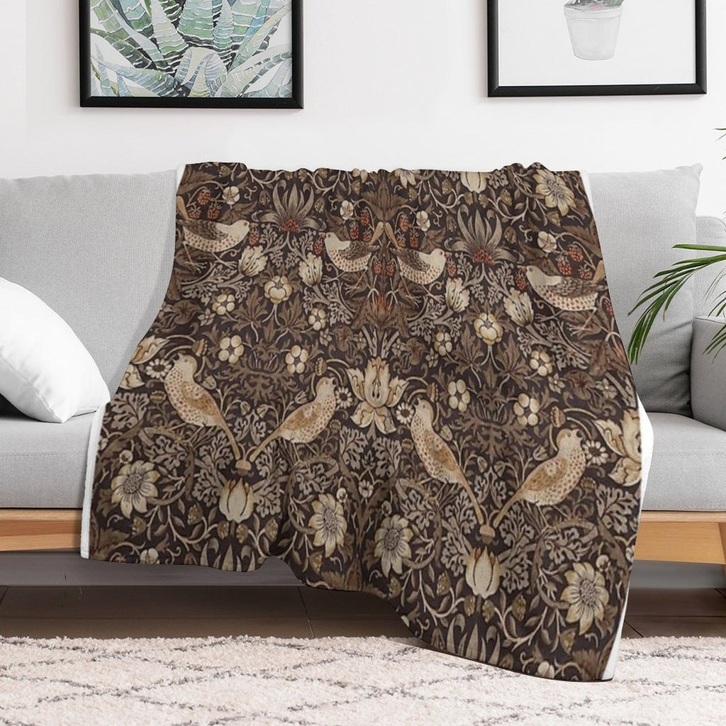 William Morris - Strawberry Thief Easy Care Throw Blanket