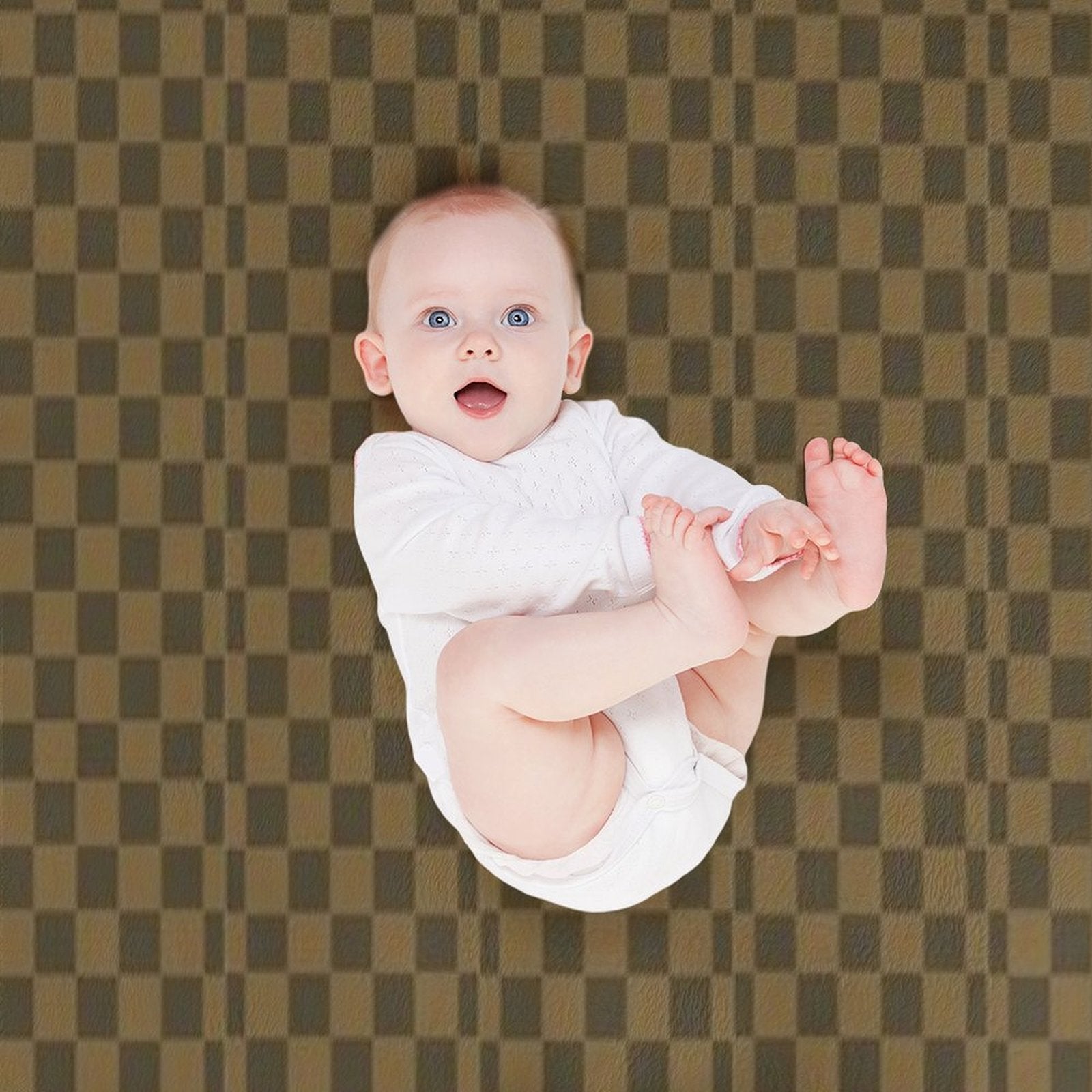 Lola Brown Check Quick-dry Throw Blanket