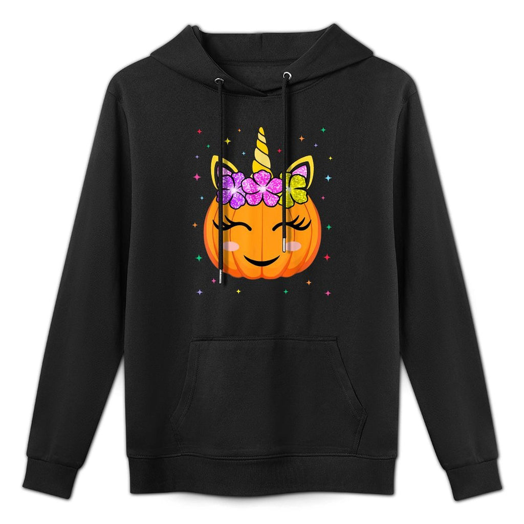 Cute Unicorn Pumpkin Girls Kids Funny Halloween Costume Machine Washable Hoodie