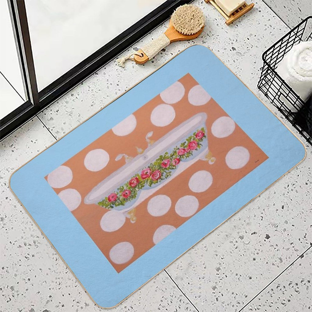 Circles And Suds Bathroom Art  Long-Lasting Bath Mat