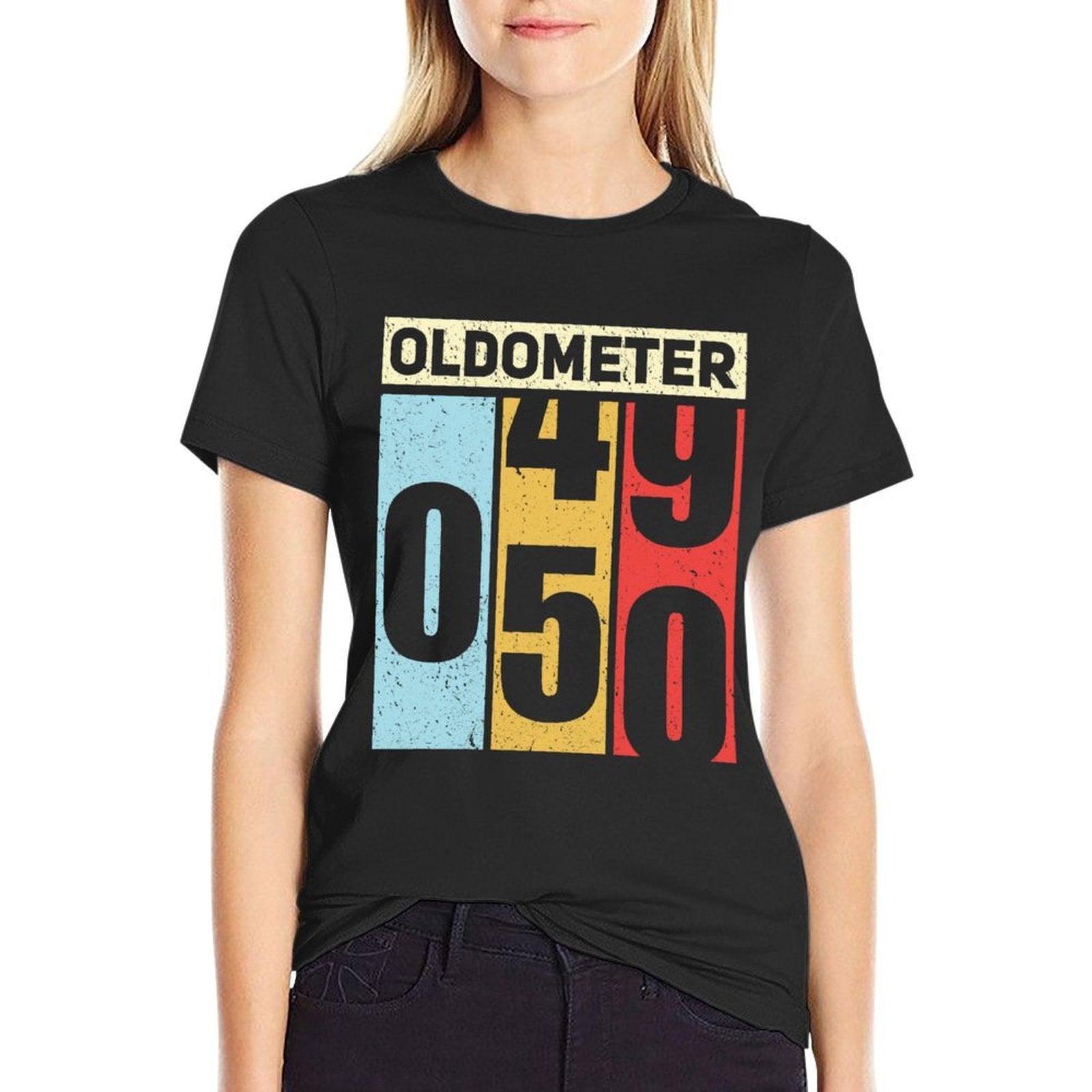 Oldometer 49-50 Funny 50th Birthday Odometer Gift Oldometer  Lightweight T-Shirt
