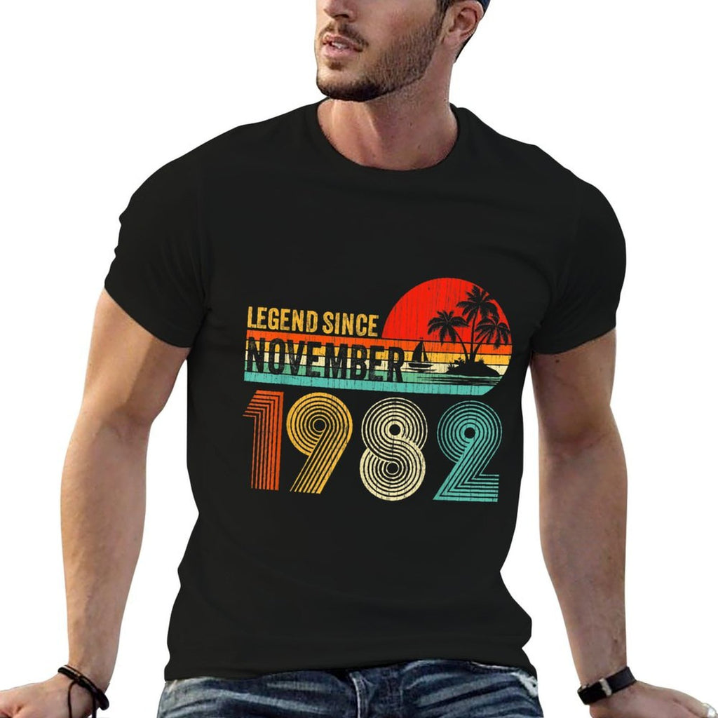 40 Year Old Vintage Legend Since November 1982 40th Birthday  Oversized Silhouette T-Shirt