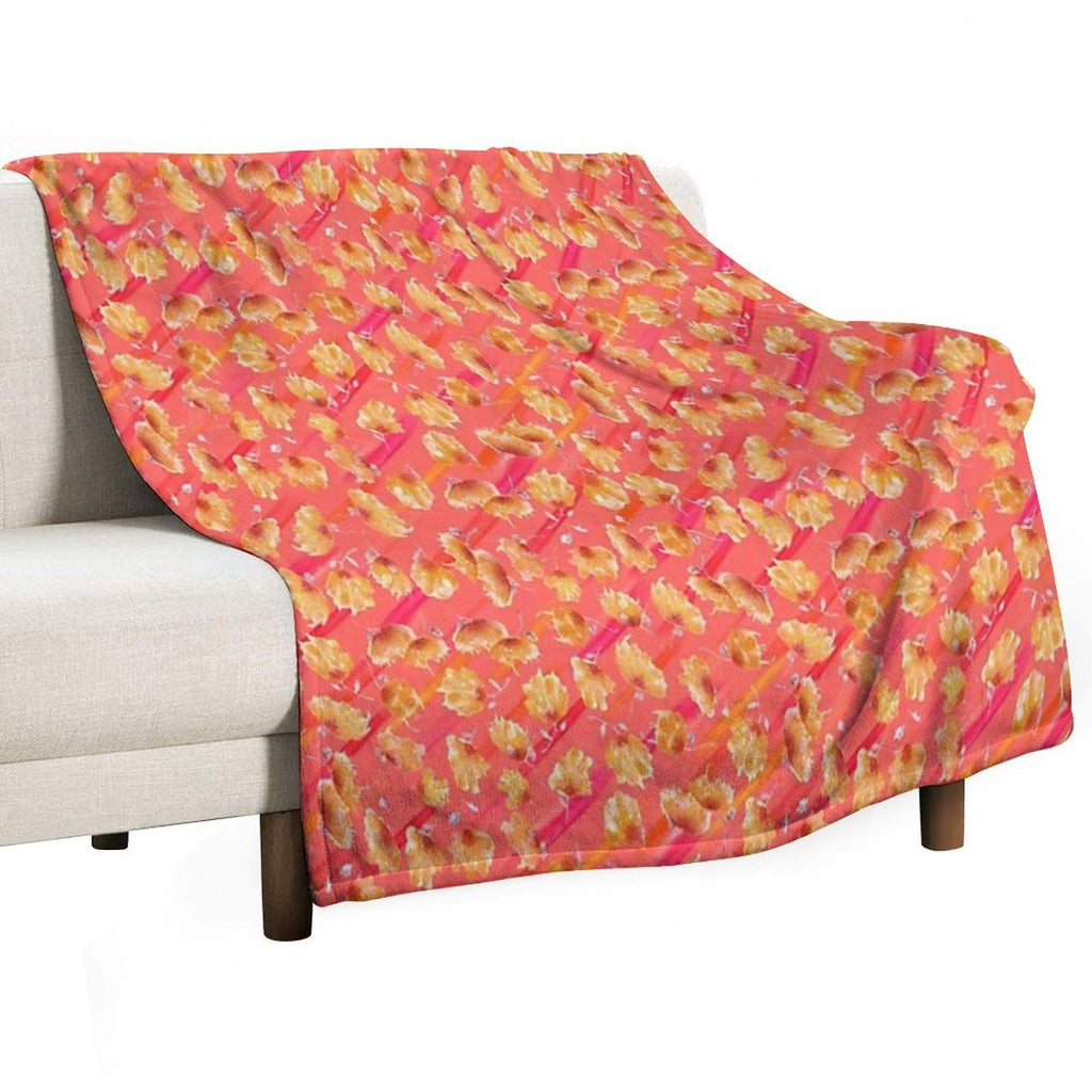 Watercolor Painted Flowers with Diagonal Accents – My Garden, My Rules, My Bloom Anti-pilling Throw Blanket