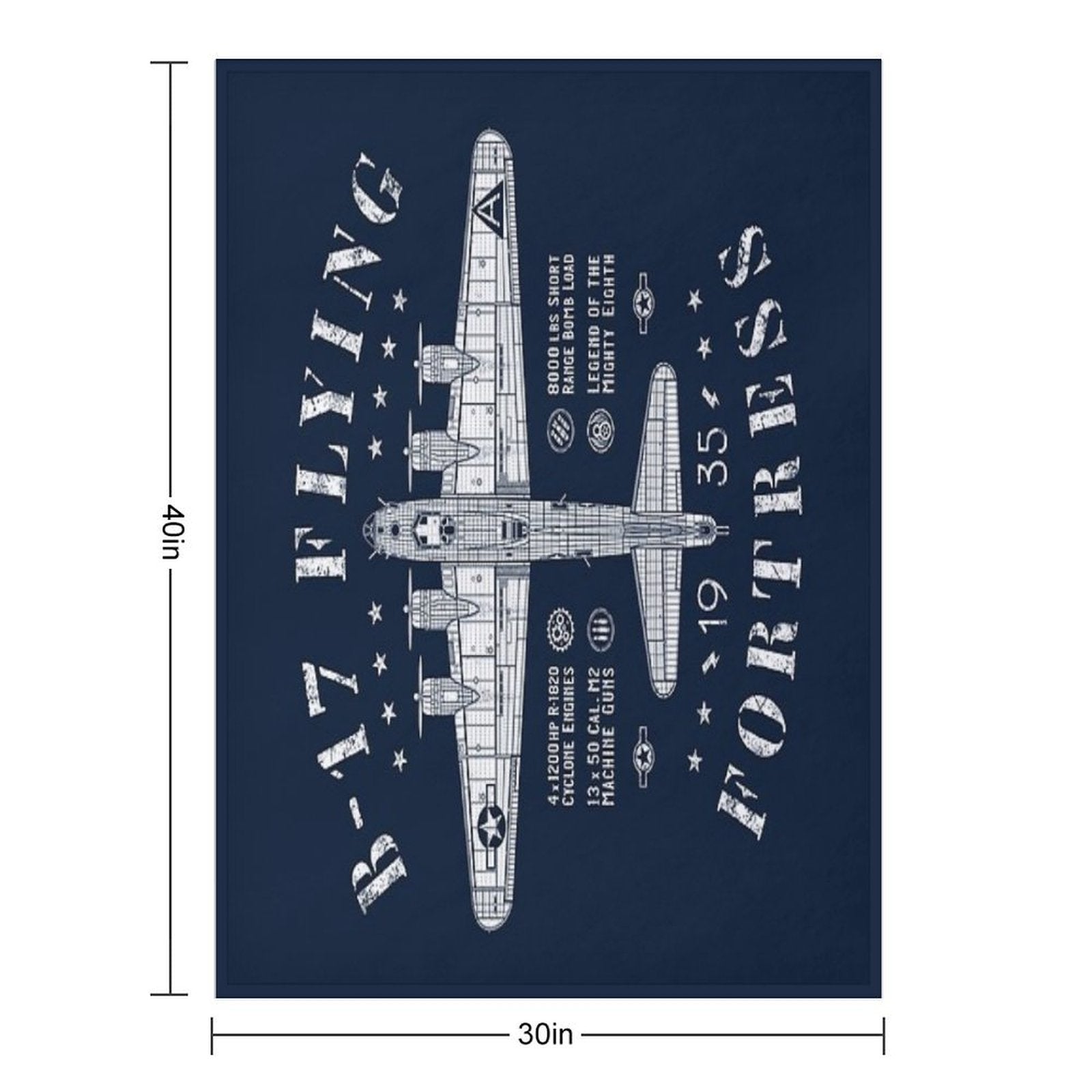 B17 Flying Fortress Compact Throw Blanket