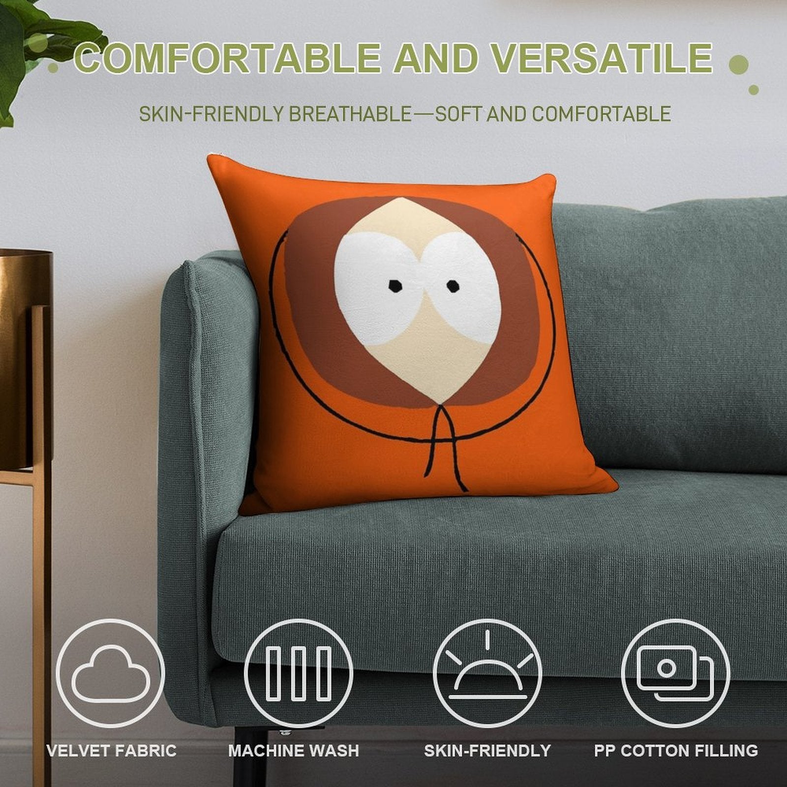 South Park - KENNY Soft Decorative Cover Throw Pillow
