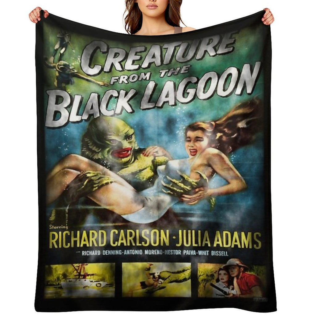 Creature From The Black Lagoon - Dark Version. Plush Throw Blanket