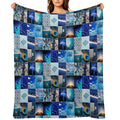 Blue Lovers Photo Collage Anti-pilling Throw Blanket