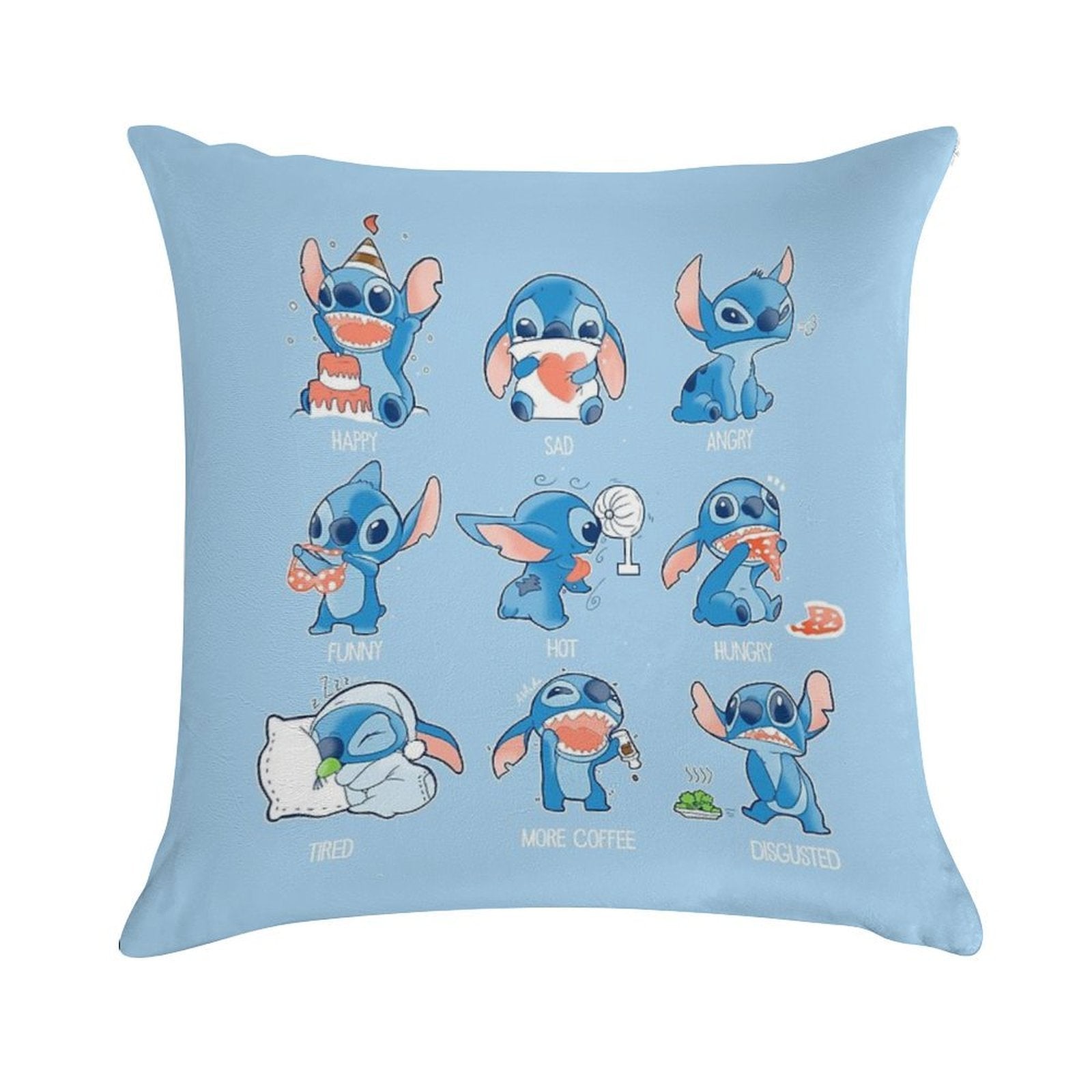 Stitch Emoticon! Soft Multiple Sizes Throw Pillow